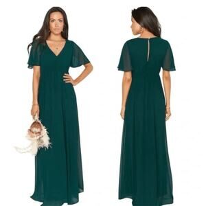 NWT Show Me Your MuMu Emily Empire Maxi Dress Emerald Green Sz Large